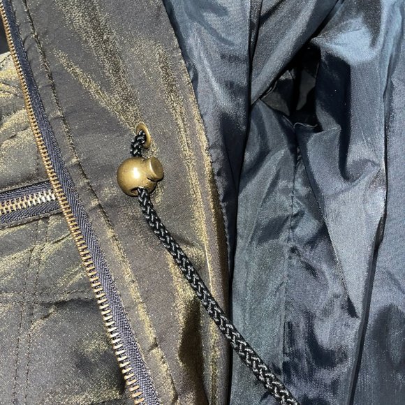 Women's Metropolitan New York 10001 Quilted Brown Metallic Coat Faux Fur‎ M - Picture 7 of 7